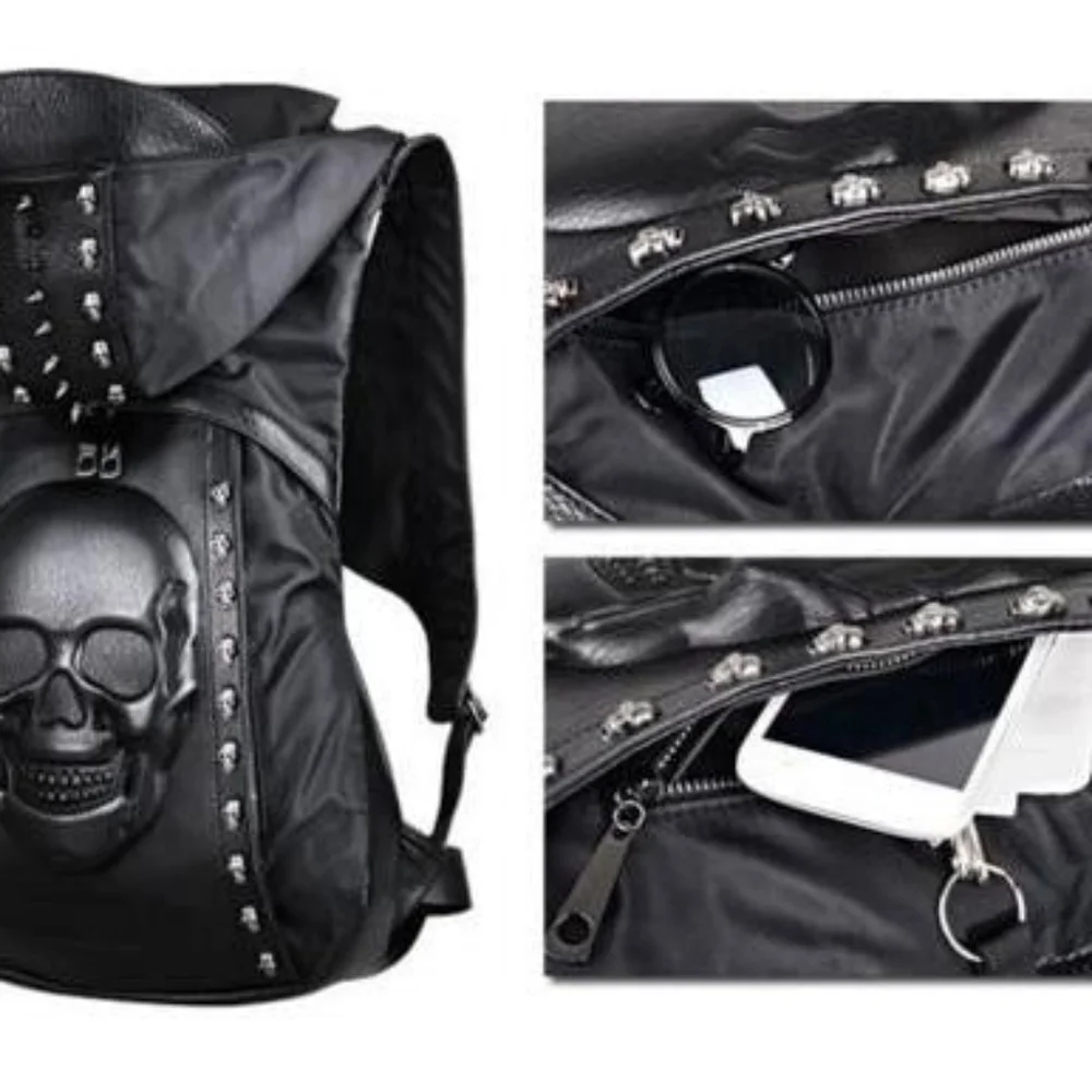 3D SKULL BACKPACK HOODIE - Picture 3 of 6